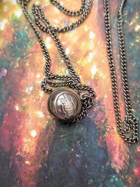 Vintage Silver Basketball necklace